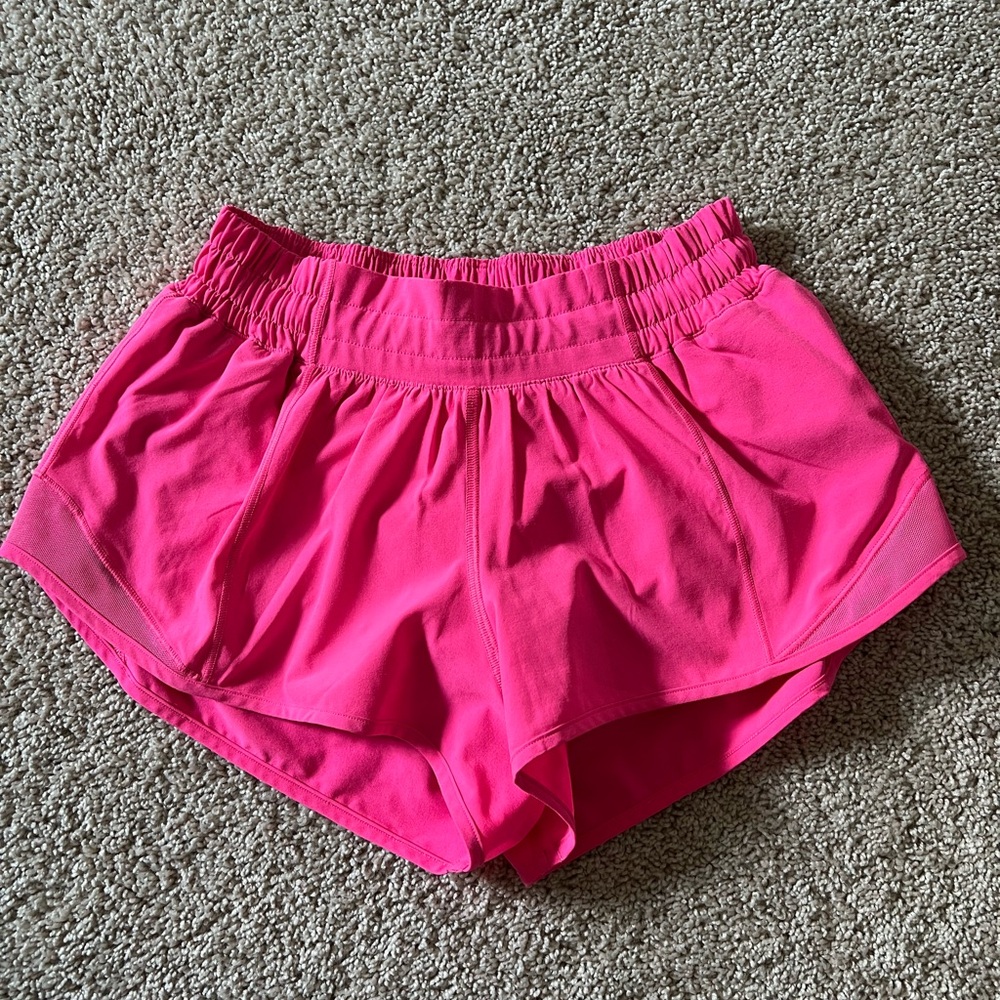 Hot Pink Lululemon Size 4 Hotty Hot Shorts